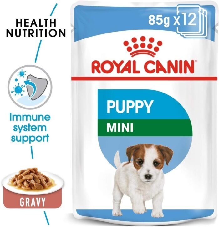 ROYAL CANIN Mini Puppy Wet Dog Food in Gravy Pack 12 x 85g.