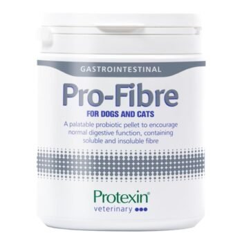Pro-Fibre for Dogs and Cats contains a highly effective balance of soluble and insoluble fibres, Preplex prebiotic and probiotics which help to restore the gut’s natural balance.